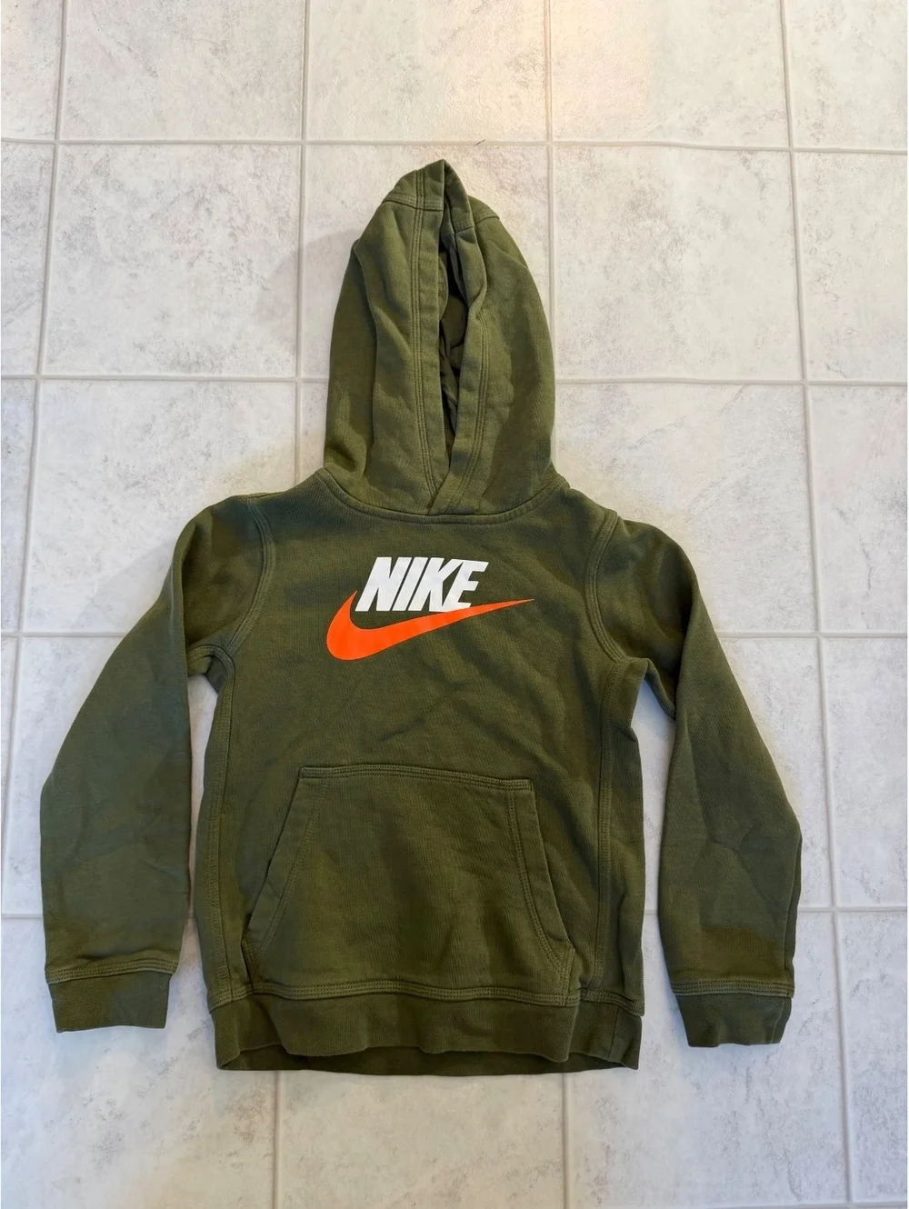 Nike kids olive green pullover hoodie